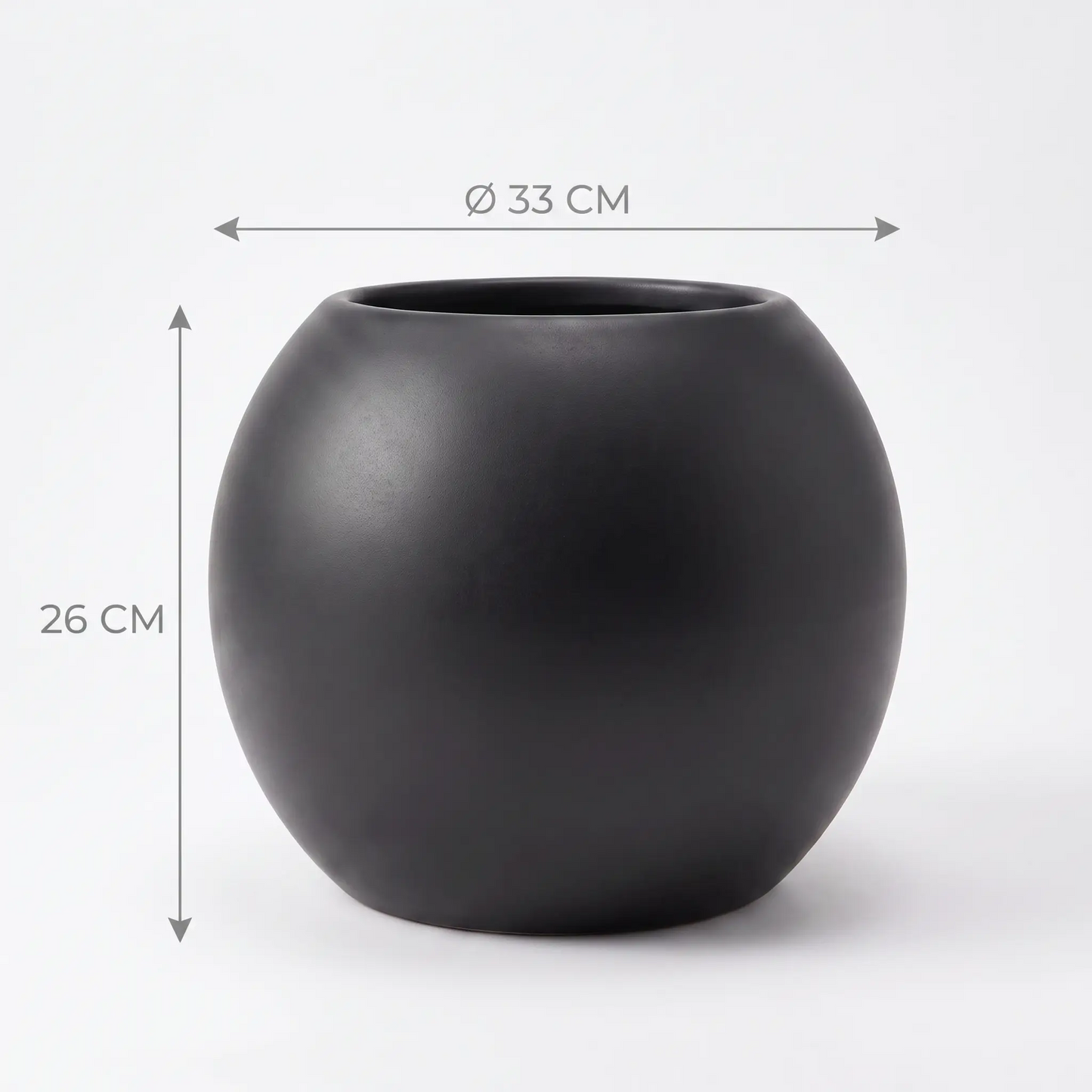 Bloempot Ø40 cm bolvorm wit PLENA