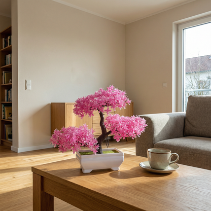 Künstlicher Blüten-Bonsai 20 cm mit Dekotopf