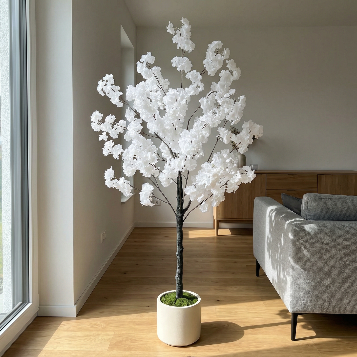 Künstlicher Kirschblütenbaum Weiß 130–180 cm