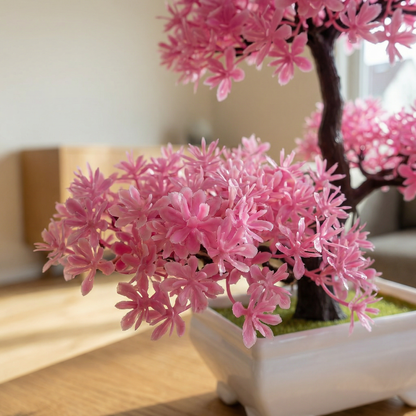 Künstlicher Blüten-Bonsai 20 cm mit Dekotopf