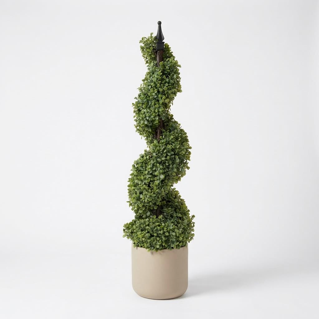 Künstlicher Buchsbaum in Spiralform 90 cm (2er-Set)