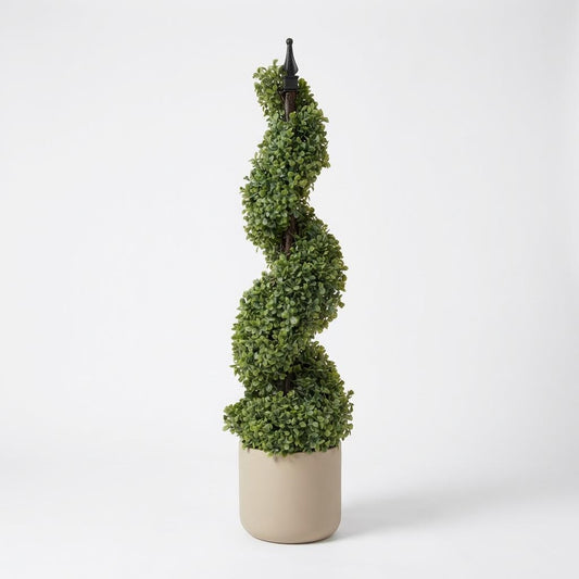 Künstlicher Buchsbaum in Spiralform 90 cm (2er-Set)