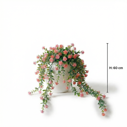 Künstliche Hängepflanze mit Blüten 60 cm