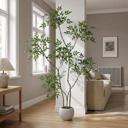 Künstlicher Nandina-Baum 150 cm mit Dekotopf