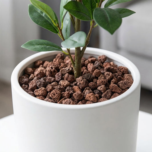 Vulkanische Dekosteine Rotbraun für Pflanztöpfe