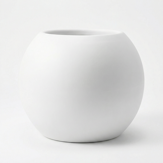 Bloempot Ø40 cm bolvorm wit PLENA
