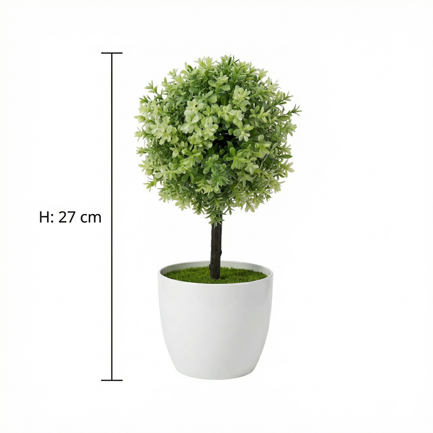 Kunstmatige mini-bolboom 27 cm met sierpot