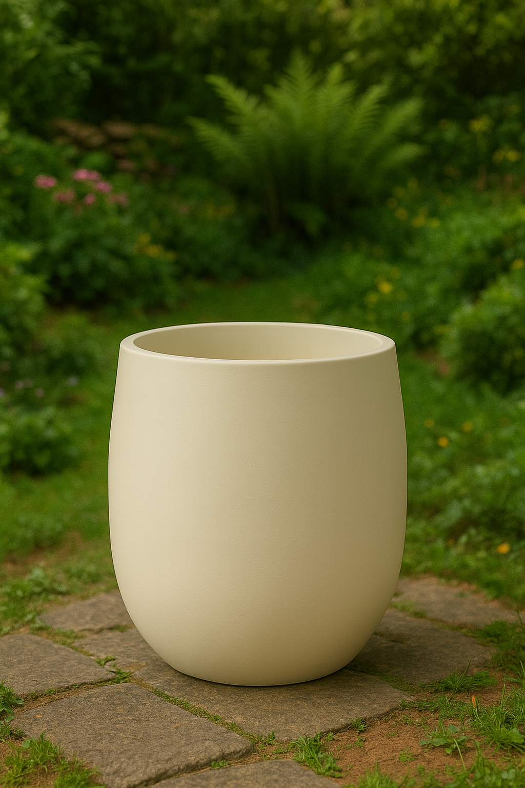 Minimalistischer runder Blumentopf aus Kunstharz