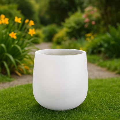 Minimalistischer runder Blumentopf aus Kunstharz