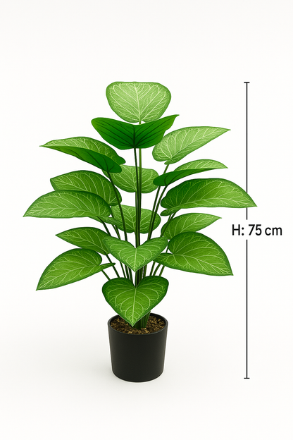 TropenTraum™- Taro Blatt gefälschte grüne Topfpflanze