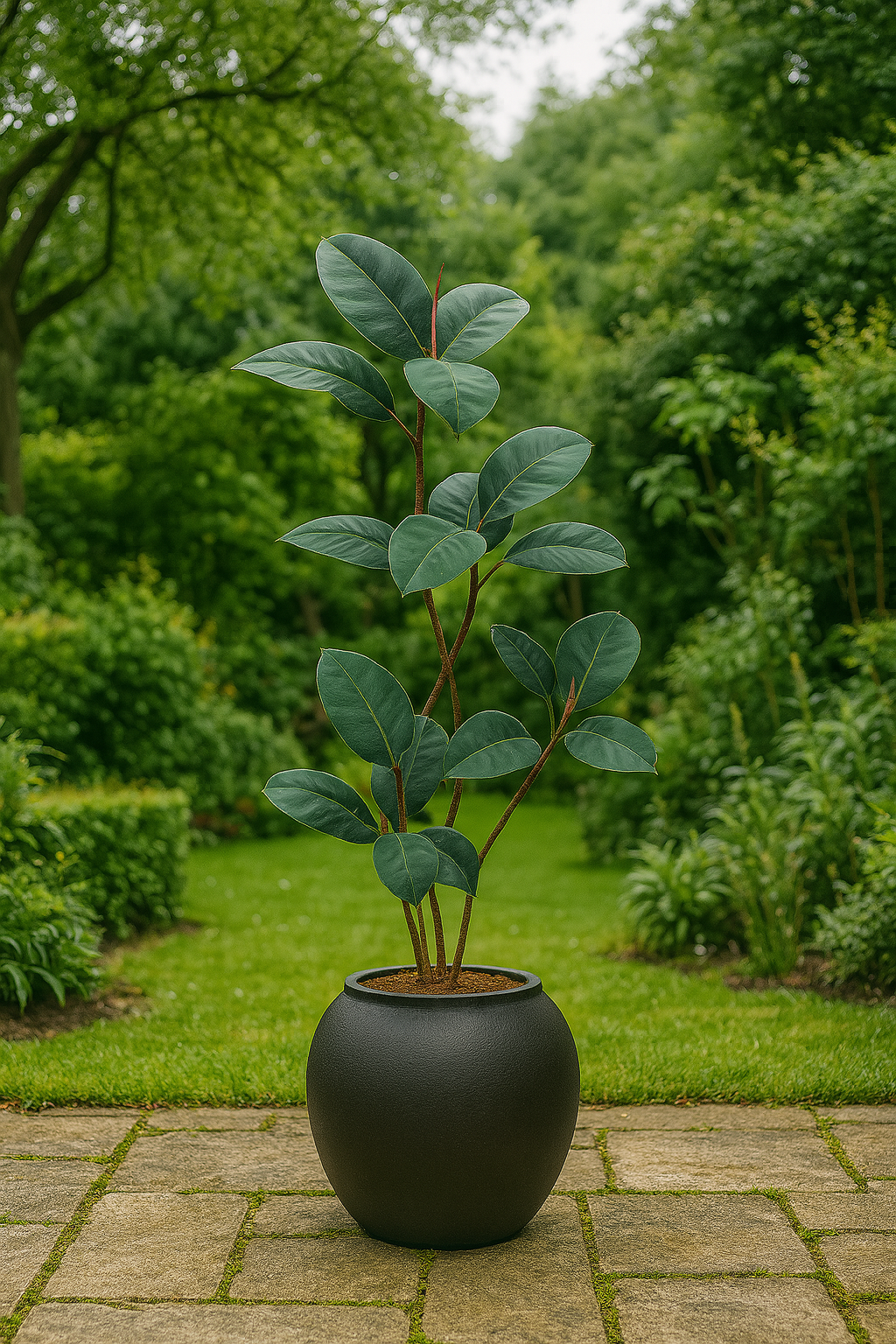 TropenTraum™ - Künstlicher Schwarz-Gold-Gummibaum