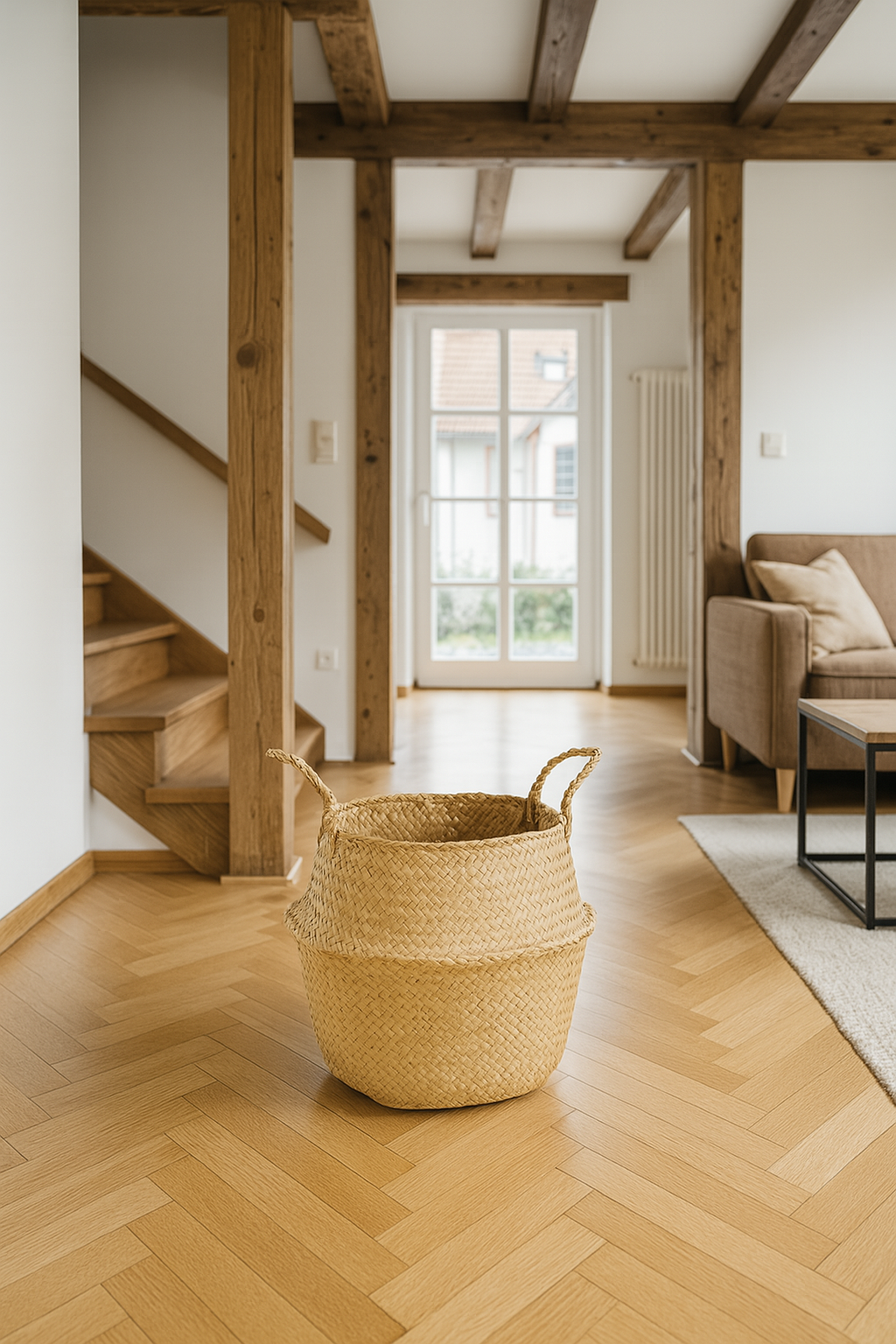 Gewebter Boho-Seegraskorb