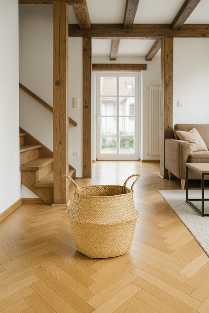 Gewebter Boho-Seegraskorb