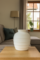 Strukturierte, gerippte Keramik-Blumenvase