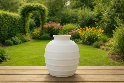 Strukturierte, gerippte Keramik-Blumenvase