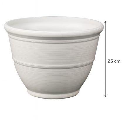 Klassischer weißer Pflanztopf aus Kunstharz