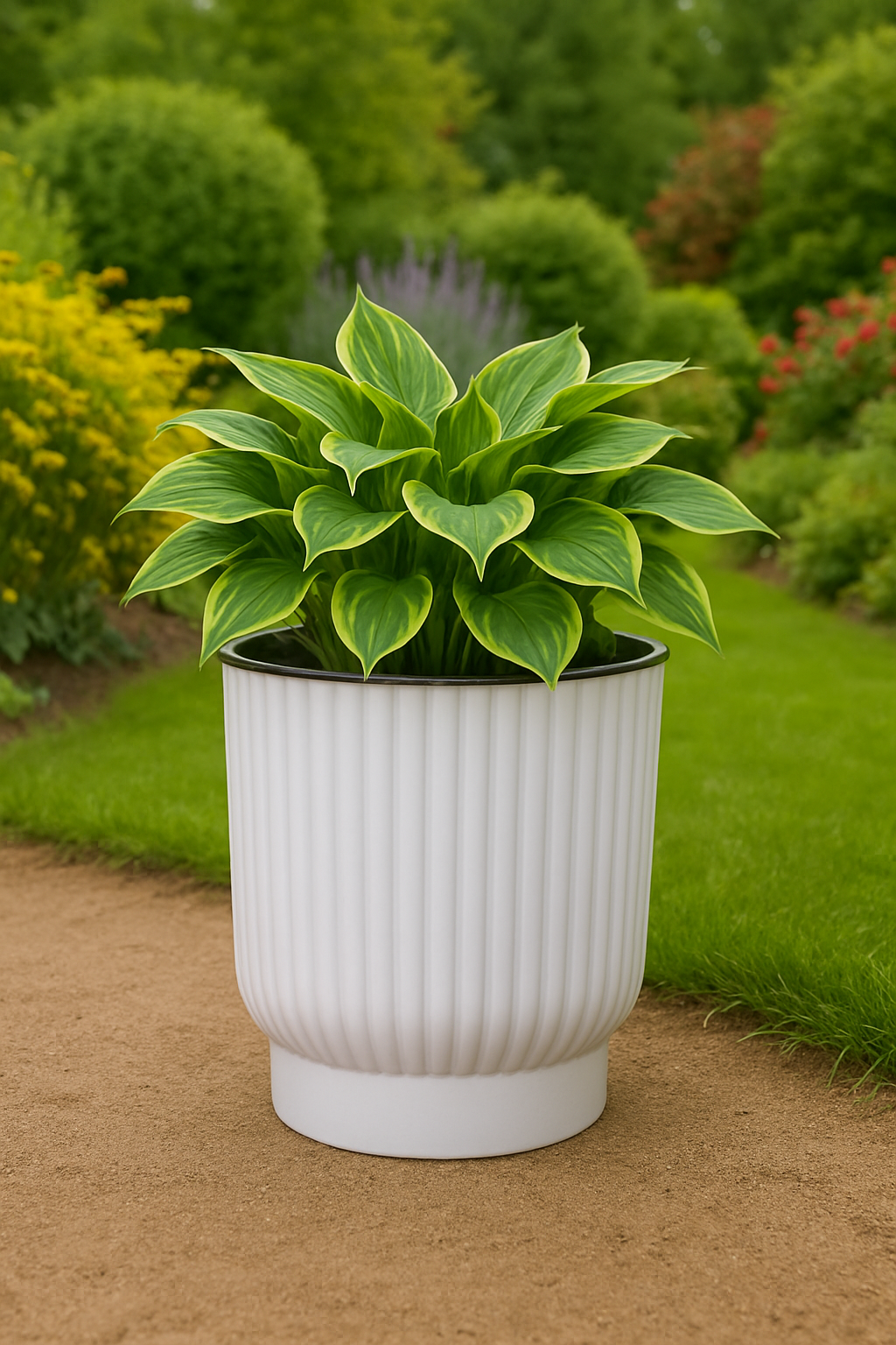 Moderner wasserabsorbierender Pflanzkübel