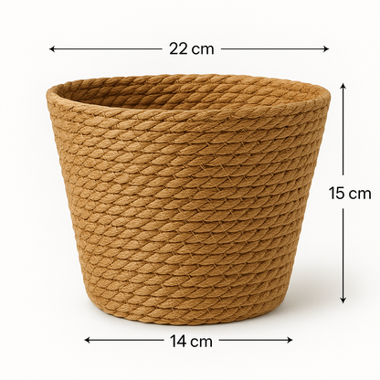 Handgewebter Blumentopf aus Seegras