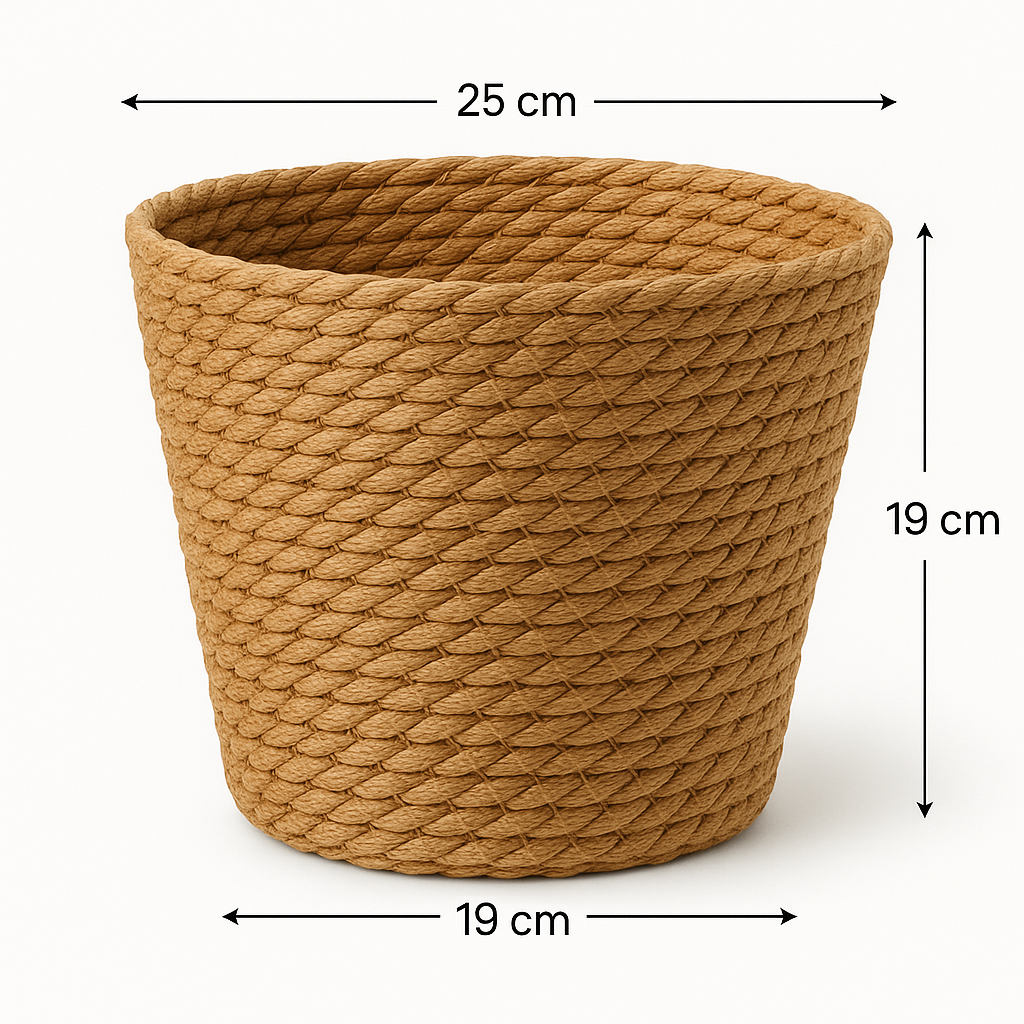 Handgewebter Blumentopf aus Seegras