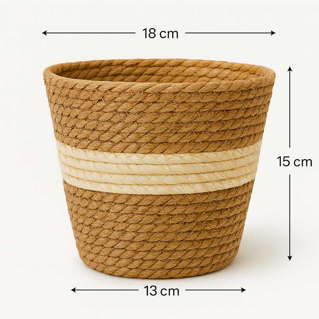 Handgewebter Blumentopf aus Seegras