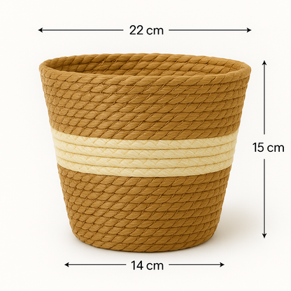 Handgewebter Blumentopf aus Seegras