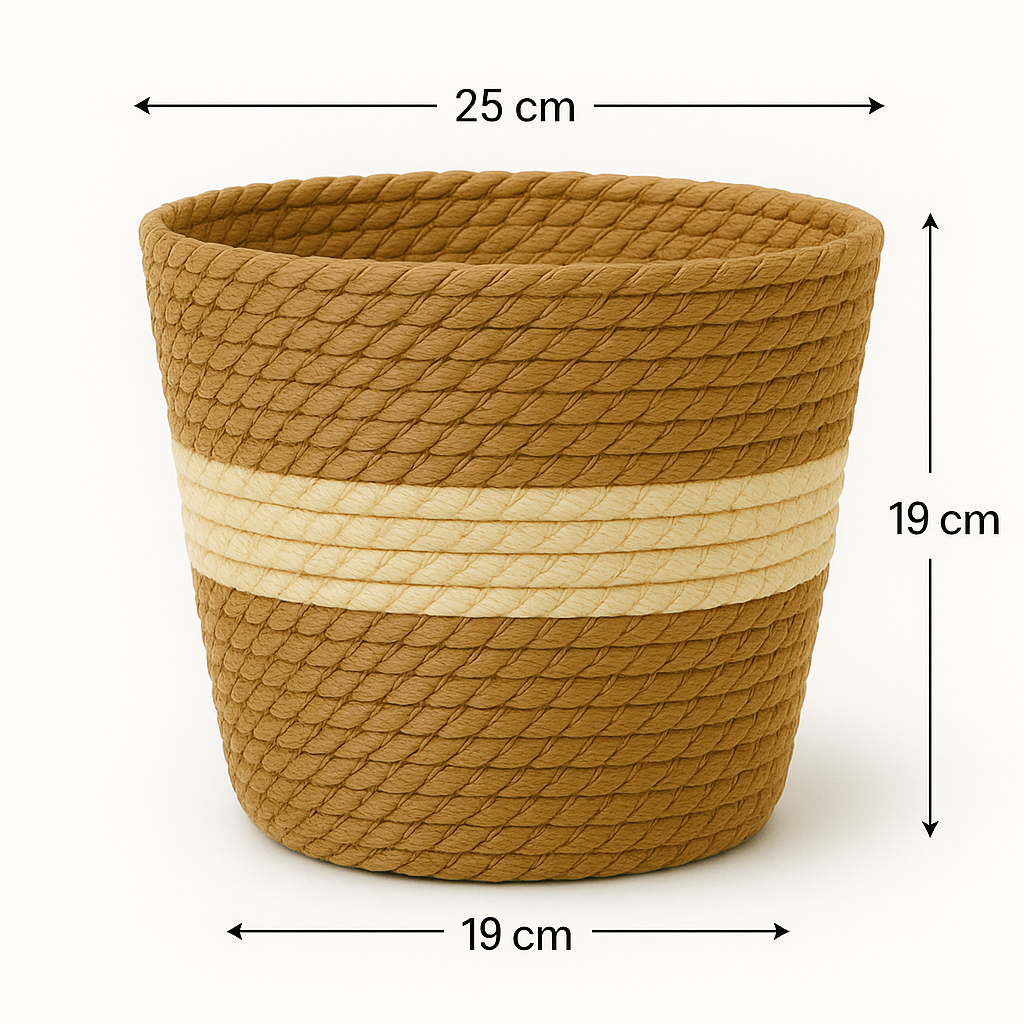 Handgewebter Blumentopf aus Seegras
