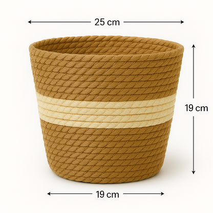 Handgewebter Blumentopf aus Seegras