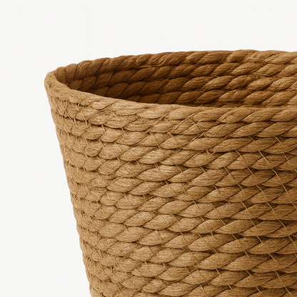 Handgewebter Blumentopf aus Seegras
