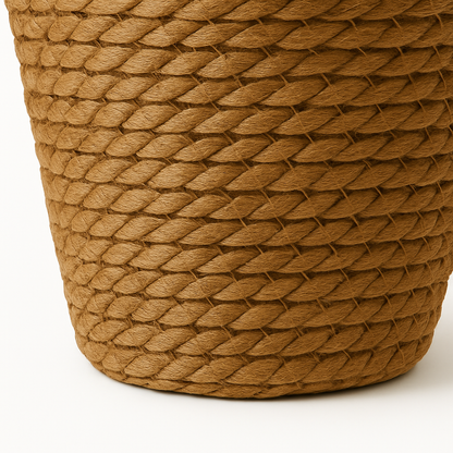 Handgewebter Blumentopf aus Seegras