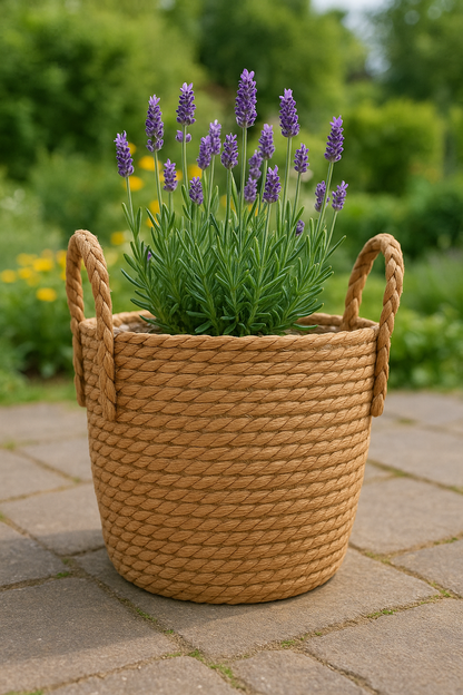 Handgefertigter Bambuskorb-Pflanzkübel