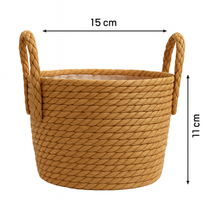 Handgefertigter Bambuskorb-Pflanzkübel