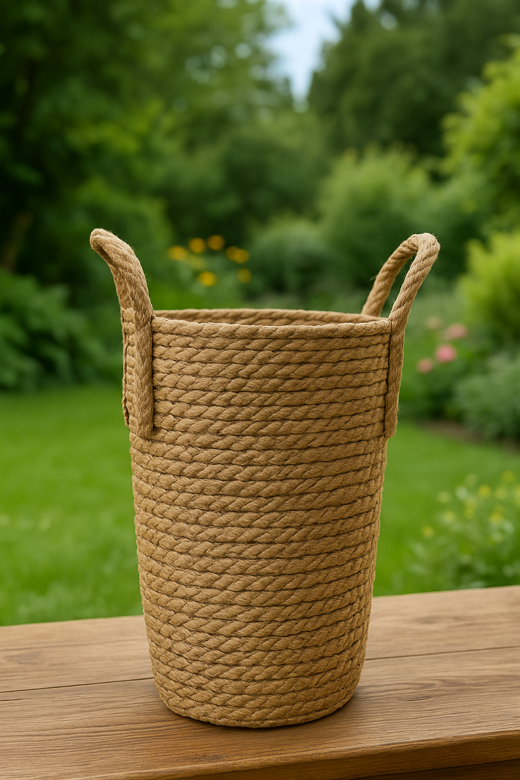 Handgewebter Rattan-Blumentopf