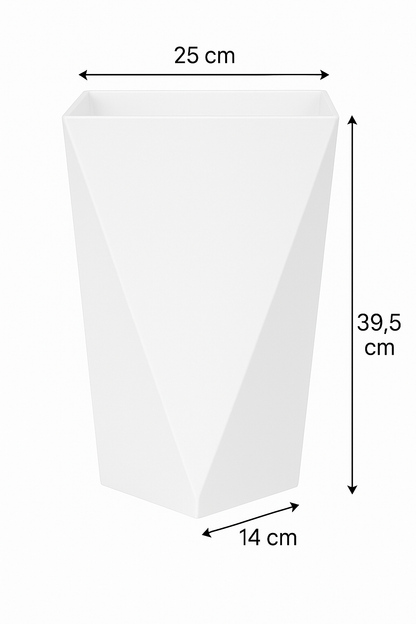Moderner geometrischer weißer Pflanzkübel