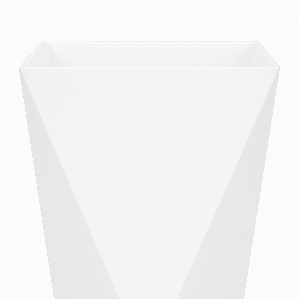 Moderner geometrischer weißer Pflanzkübel