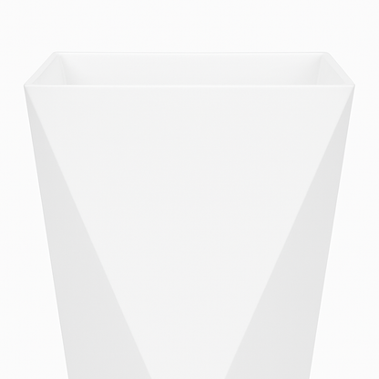 Moderner geometrischer weißer Pflanzkübel