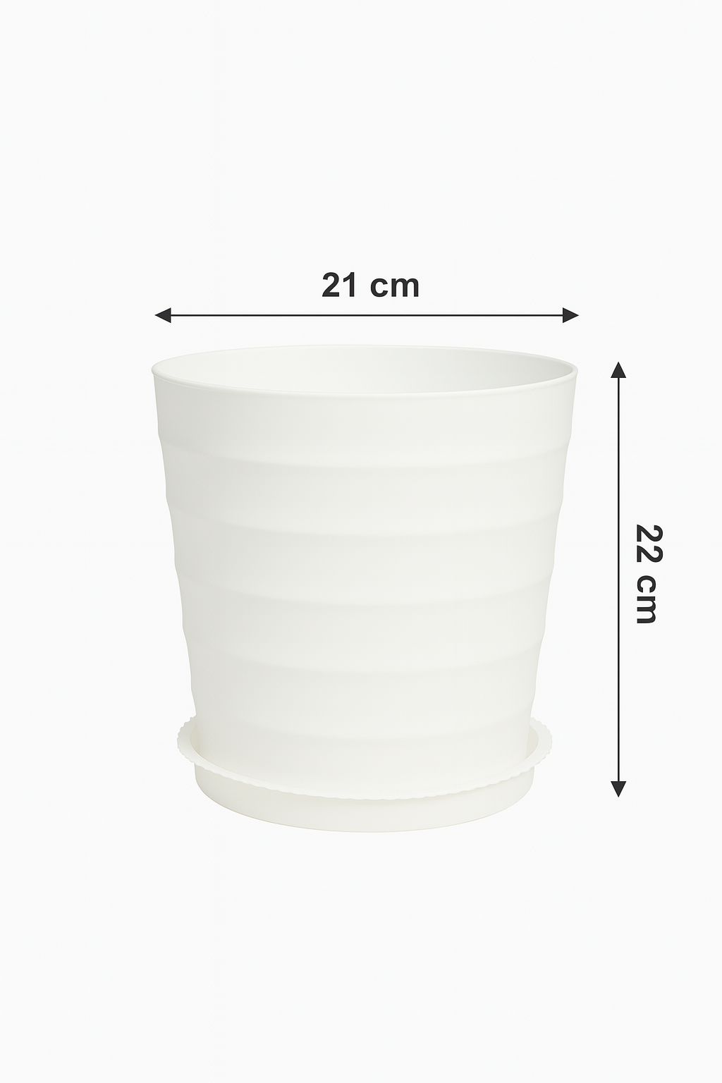 Runder Blumentopf mit Wellenmuster