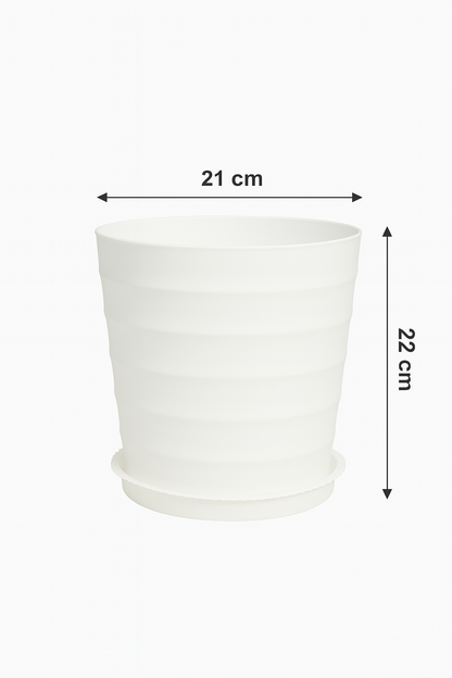 Runder Blumentopf mit Wellenmuster