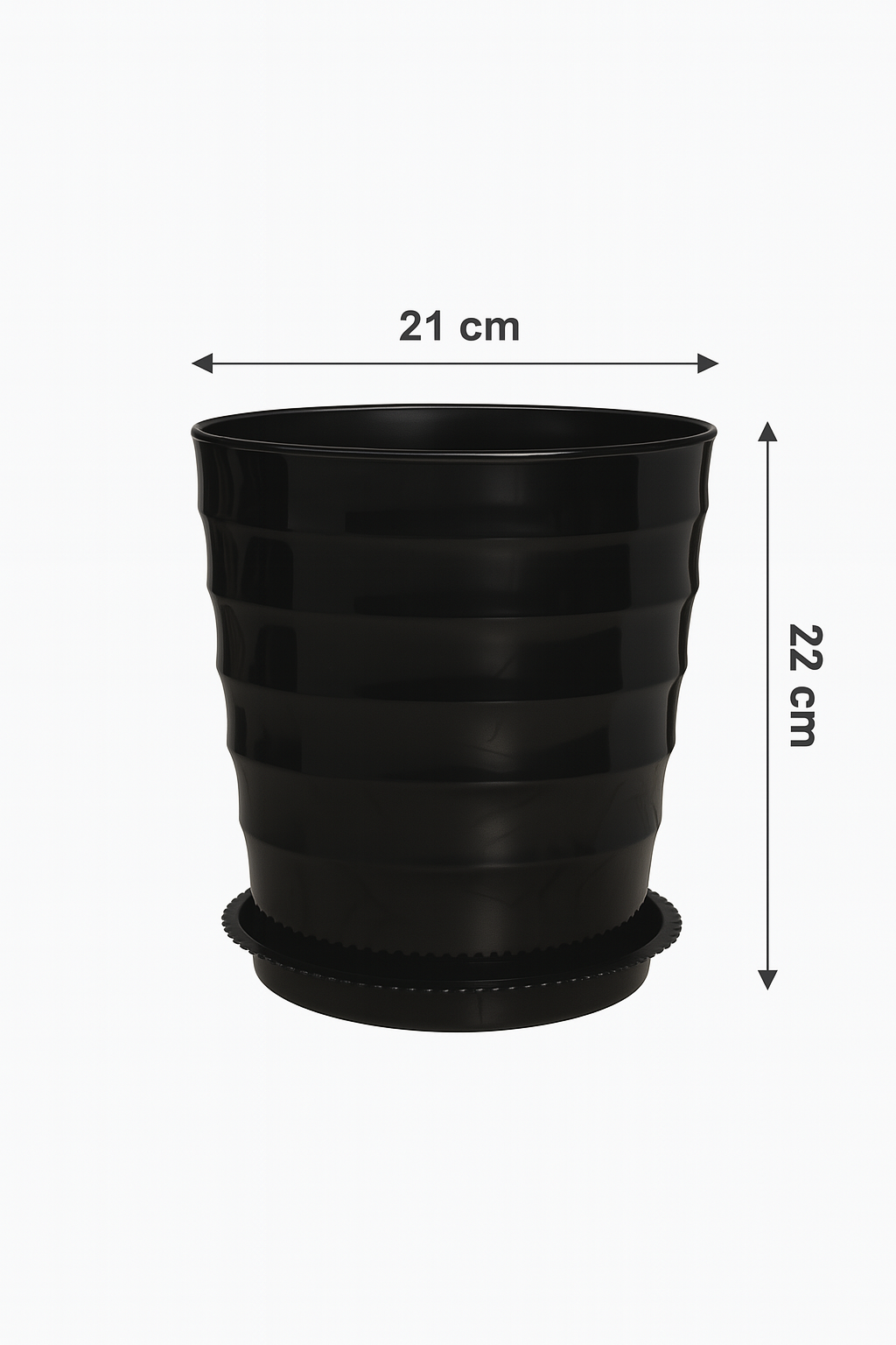 Runder Blumentopf mit Wellenmuster
