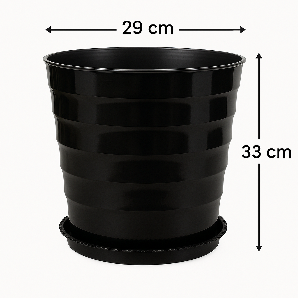 Runder Blumentopf mit Wellenmuster