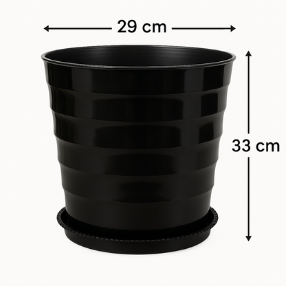 Runder Blumentopf mit Wellenmuster