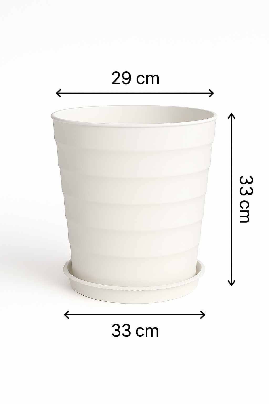 Runder Blumentopf mit Wellenmuster