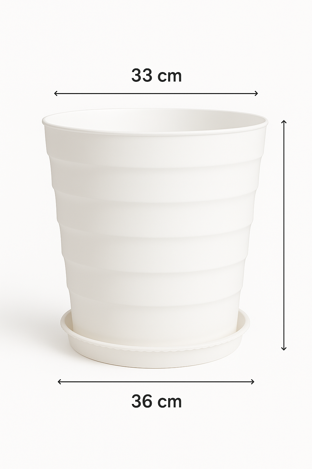 Runder Blumentopf mit Wellenmuster