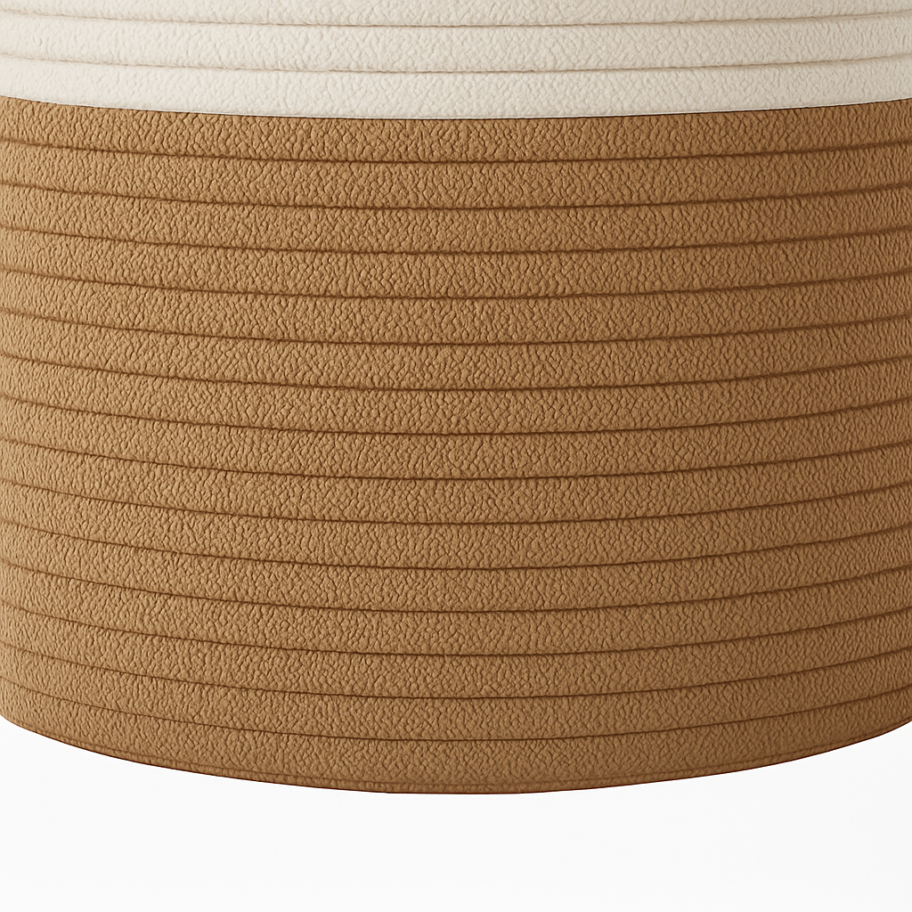 Zweifarbiger, handgewebter Pflanzenkorb