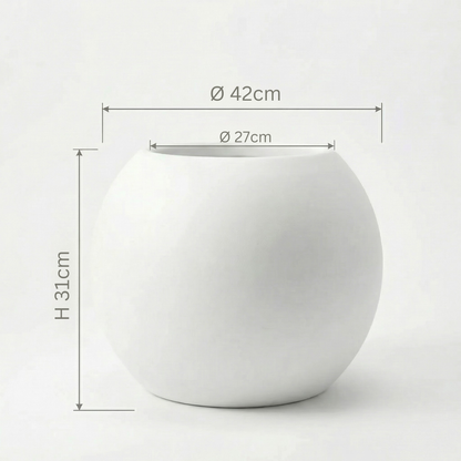 Blumentopf Ø40 cm Kugelform Weiß PLENA