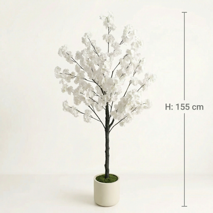 Künstlicher Kirschblütenbaum Weiß 130–180 cm