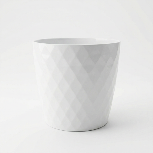 Blumentopf Ø18 cm Weiß Facettiert CALMA