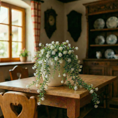 Künstliche Hängepflanze mit Blüten 60 cm