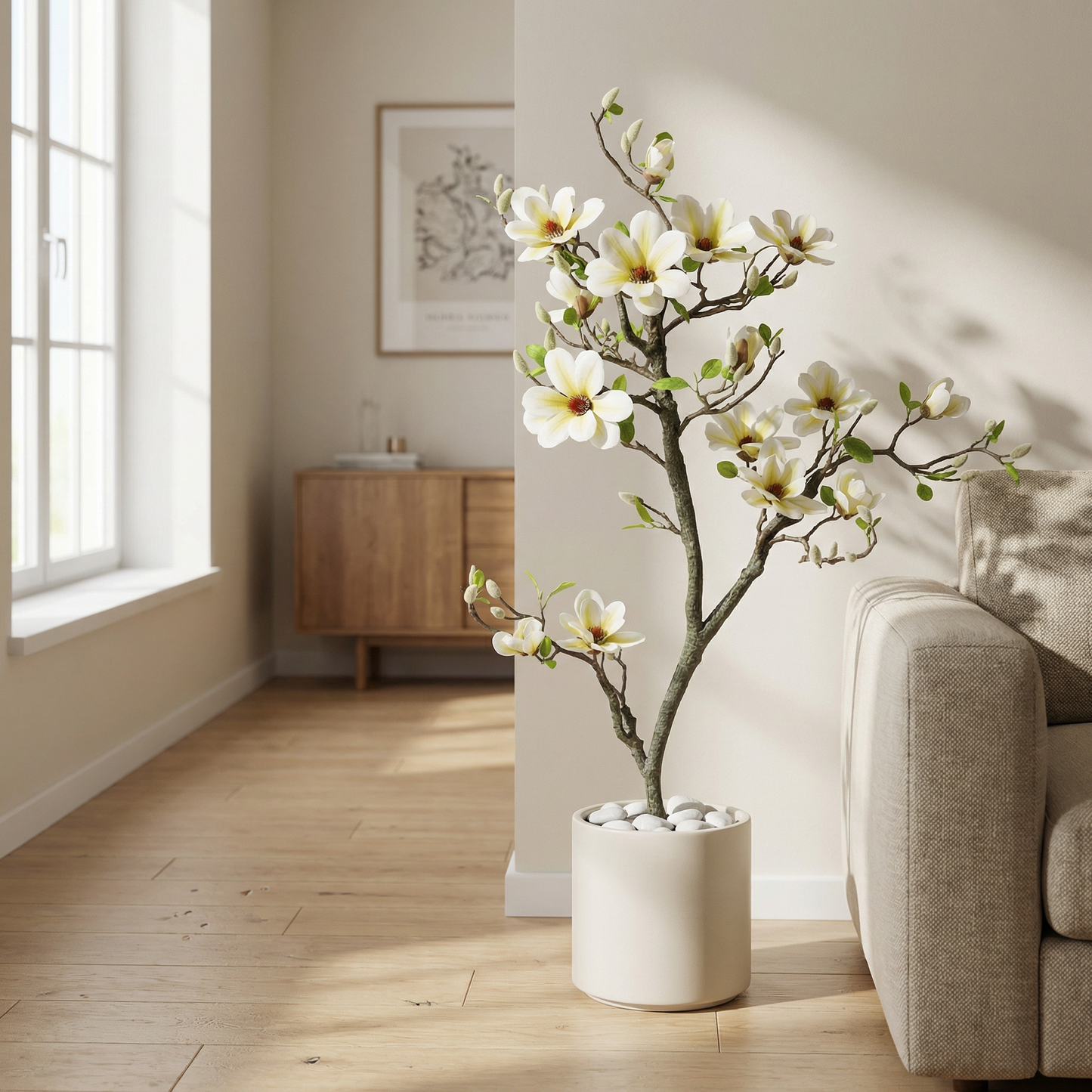 Künstlicher Magnolienbaum 120–180 cm mit Dekotopf