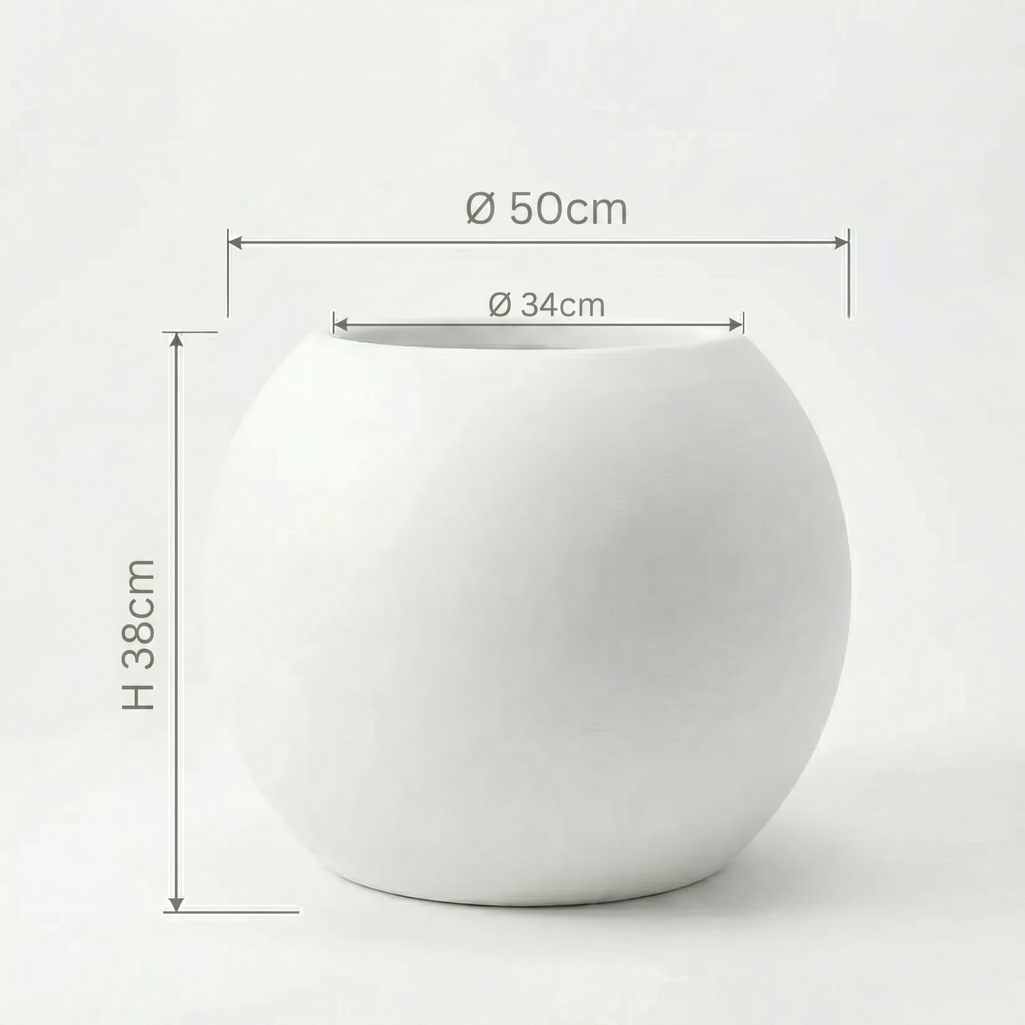 Blumentopf Ø50 cm Kugelform Weiß PLENA