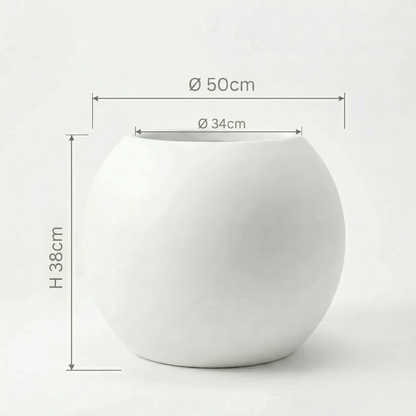 Blumentopf Ø50 cm Kugelform Weiß PLENA